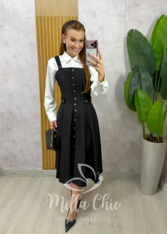Milla Chic - Jardineira Eduvirges - Marrom