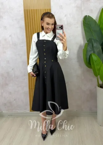 Milla Chic - Jardineira Eduvirges - Marrom