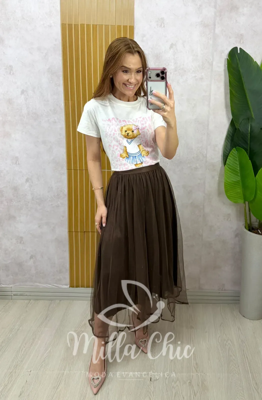 Milla Chic – Saia Carlota em tule – Marrom Milla Chic - Saia Carlota em tule - Marrom