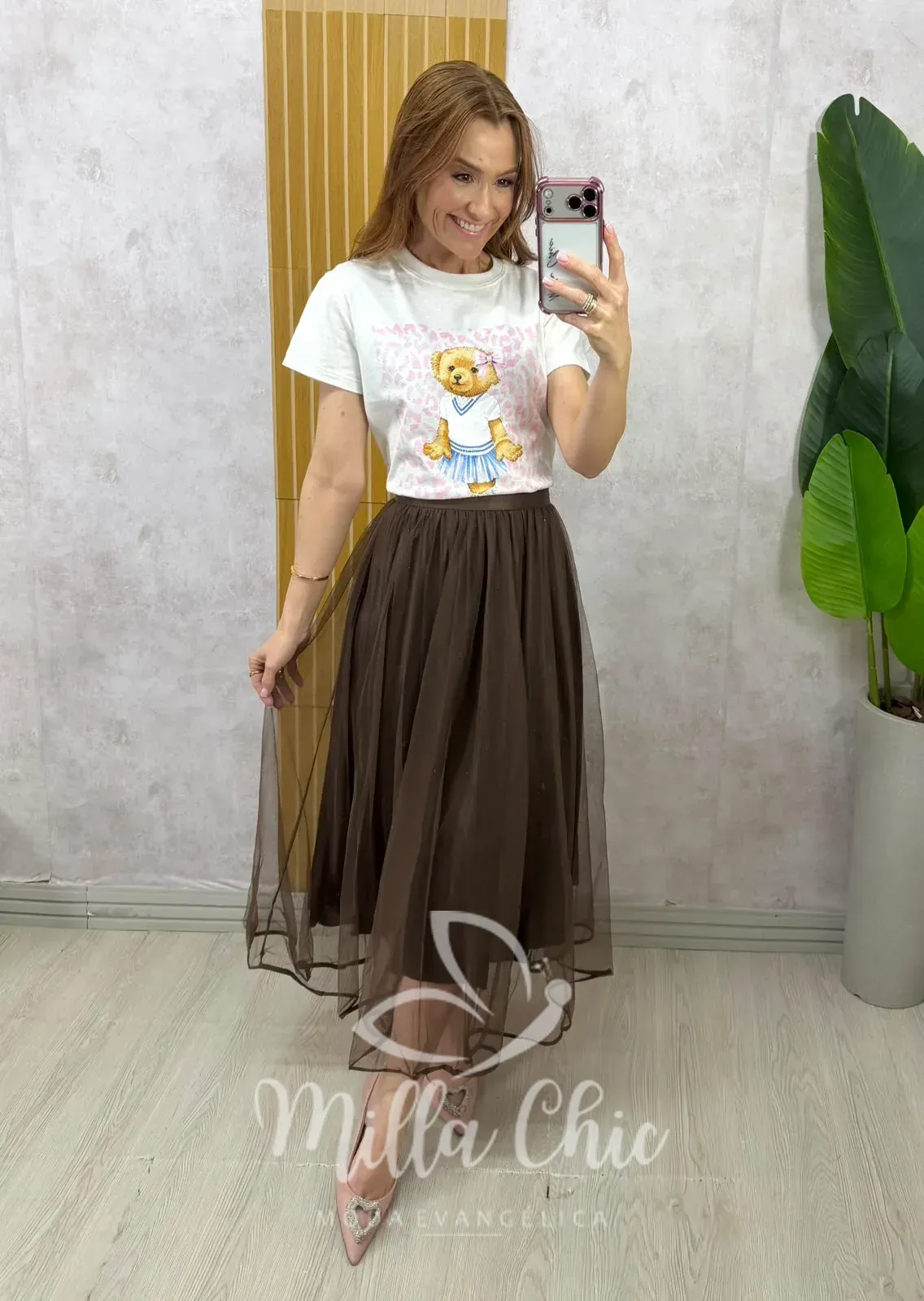 Milla Chic – Saia Carlota em tule – Marrom Milla Chic - Saia Carlota em tule - Marrom