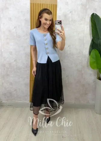 Milla Chic - Saia Carlota em tule - Preta