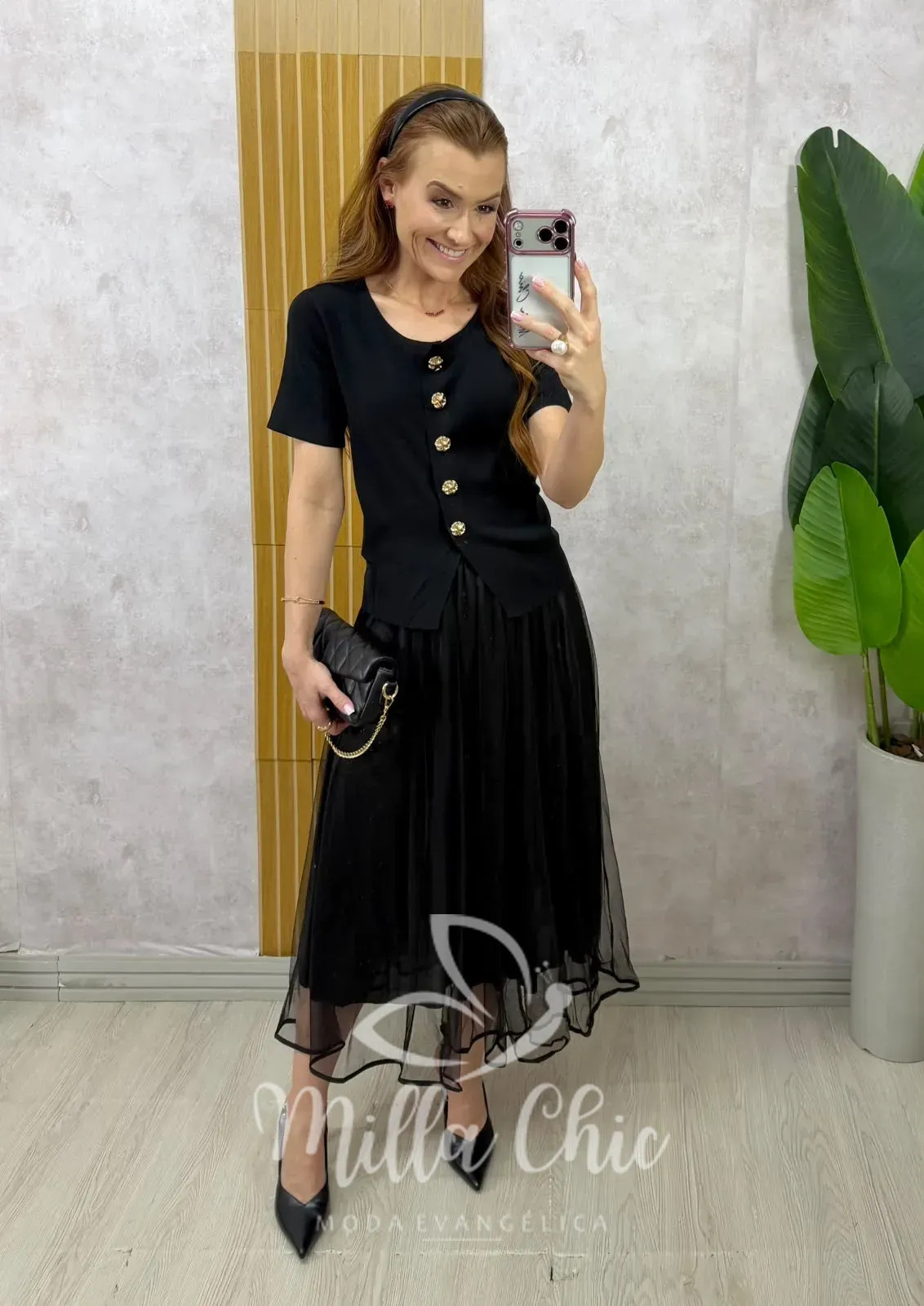 Milla Chic – Saia Carlota em tule – Preta Milla Chic - Saia Carlota em tule - Preta