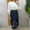 Milla Chic - Saia Carmem em alfaiataria - Azul