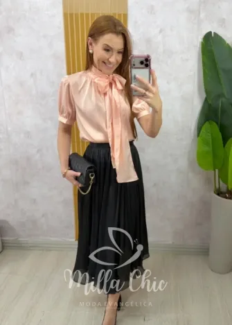 Milla Chic - Saia Carmem em alfaiataria - Preta (cópia)