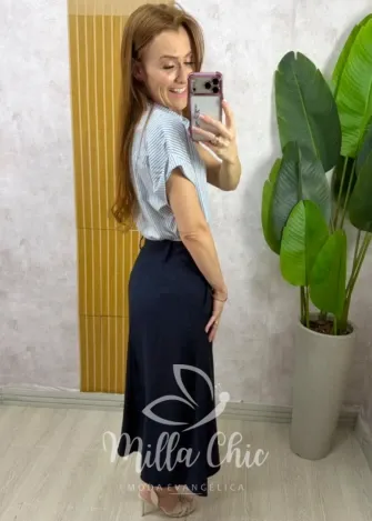 Milla Chic - Saia Elza em linho - Natural (cópia)