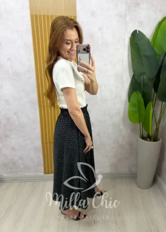 Milla Chic - Saia Francine em Poá - Preta