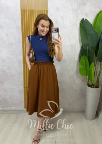 Milla Chic - Saia Francine - Marrom