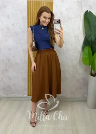Milla Chic - Saia Francine 🤎 - Marrom