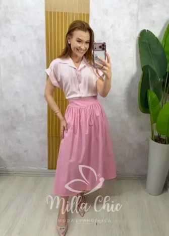 Milla Chic - Saia Francisca em tricoline - Açaí (cópia)