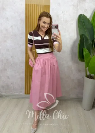 Milla Chic - Saia Francisca em tricoline - Açaí (cópia)