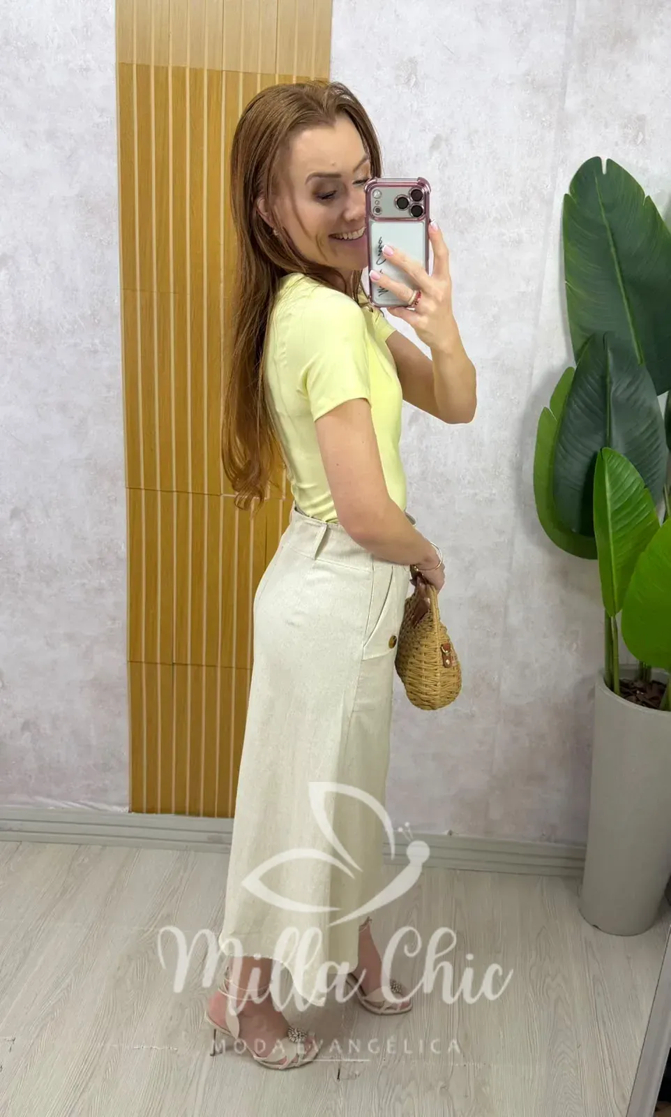 Milla Chic – Saia Gioconda em linho – Natural Milla Chic - Saia Gioconda em linho - Natural