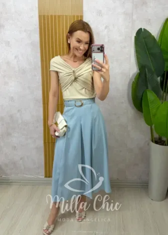 Milla Chic - Saia Gioconda em linho - Natural (cópia)