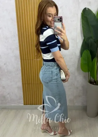 Milla Chic - Saia Jeans Laudiceia (cópia)