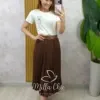 Milla Chic - Saia Plissada Augusta Mídi - Marrom