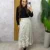 Milla Chic – Saia Regiane em linho – Natural Milla Chic - Saia Regiane em linho - Natural