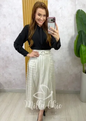 Milla Chic - Saia Regiane em linho - Natural
