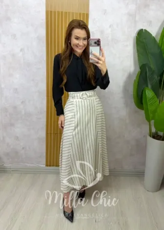 Milla Chic - Saia Regiane em linho - Natural