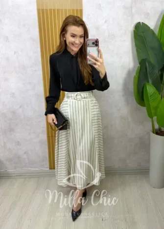 Milla Chic - Saia Regiane em linho - Natural