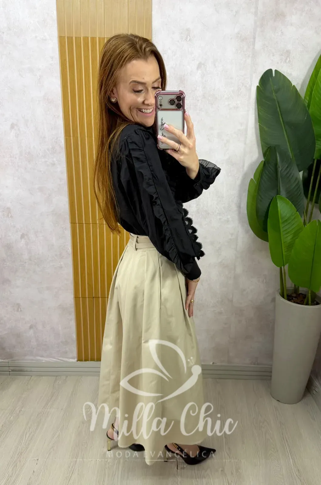 Milla Chic – Saia Rogéria – Bege Milla Chic - Saia Rogéria - Bege