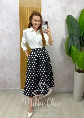 Milla Chic - Saia Taís em póa - Branca (cópia)