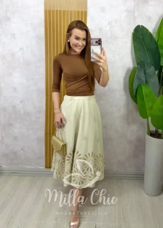 Milla Chic – Saia Vera em Lesie bordada – Branca (cópia) Milla Chic - Saia Vera em Lesie bordada - Branca (cópia)