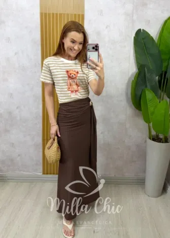 Milla Chic - T-Shirt Ursinha listrada