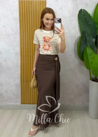 Milla Chic - T-Shirt Ursinha listrada