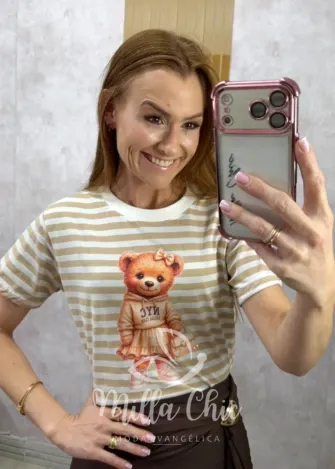 Milla Chic - T-Shirt Ursinha listrada