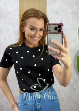 Milla Chic - Tshirt Póa - Preta