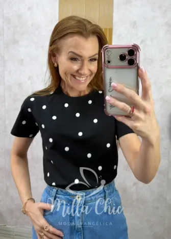 Milla Chic - Tshirt Póa - Preta