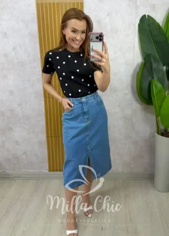 Milla Chic - Tshirt Póa - Preta
