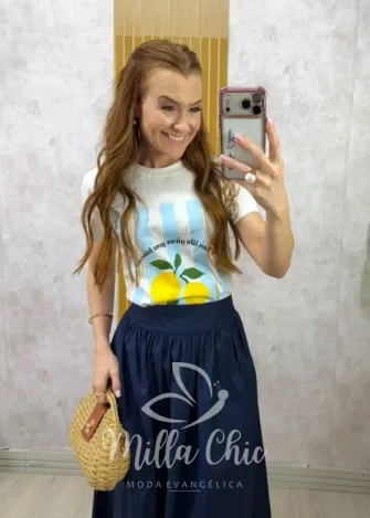 Milla Chic - Tshirt Sicília malha algodão