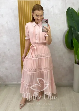 Milla Chic - Vestido Anastácia - Rosa