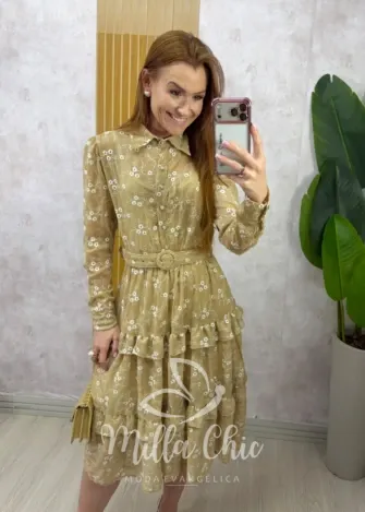 Milla Chic - Vestido Gisele em Chiffon bordado