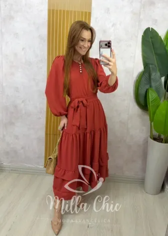 Milla Chic - Vestido Kátia - TerraCota