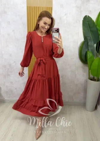 Milla Chic - Vestido Kátia - TerraCota