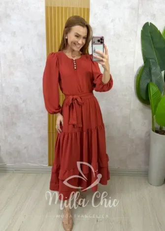 Milla Chic - Vestido Kátia - TerraCota