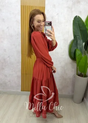 Milla Chic - Vestido Kátia - TerraCota