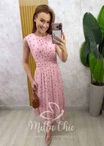Milla Chic - Vestido Michele em tule póa - Azul (cópia)