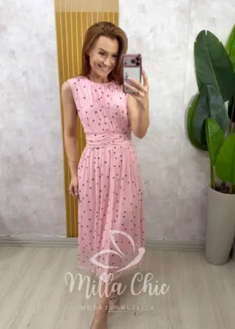 Milla Chic - Vestido Michele em tule póa - Azul (cópia)
