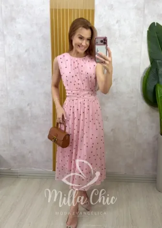 Milla Chic - Vestido Michele em tule póa - Azul (cópia)