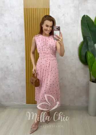 Milla Chic - Vestido Michele em tule póa - Azul (cópia)