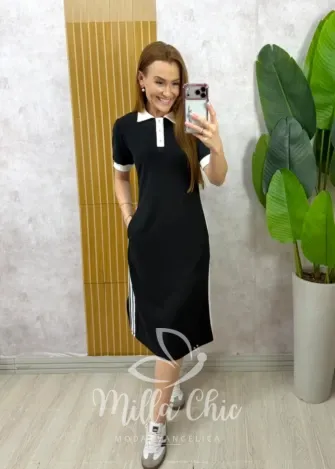 Milla Chic – Vestido Rita em Moletinho – Preto Milla Chic - Vestido Rita em Moletinho - Preto