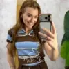 Milla Chic - Blusa Denise em Tricot - Azul e Marrom