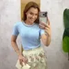 Milla Chic - Blusa Núbia canelada com strass - Rosa (cópia)