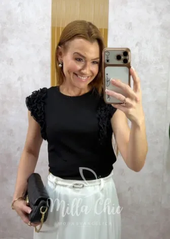 Milla Chic - Blusa Poliana - Preta