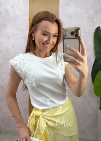 Milla Chic - Blusa Simone em cetim bordada - Azul (cópia)