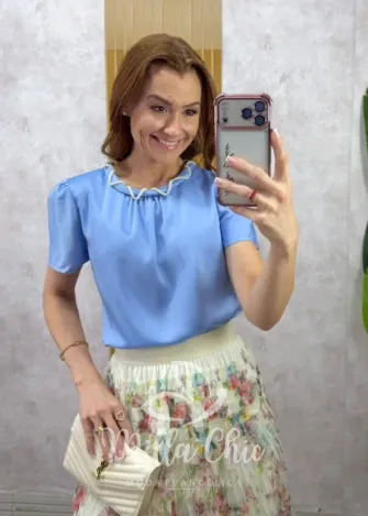 Milla Chic - Blusa Simone em cetim bordada - Branca (cópia)