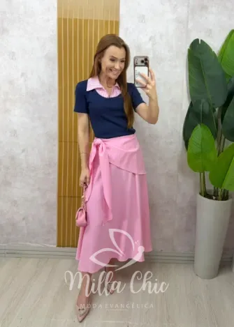 Milla Chic - Blusa Vivian - Azul Marinho