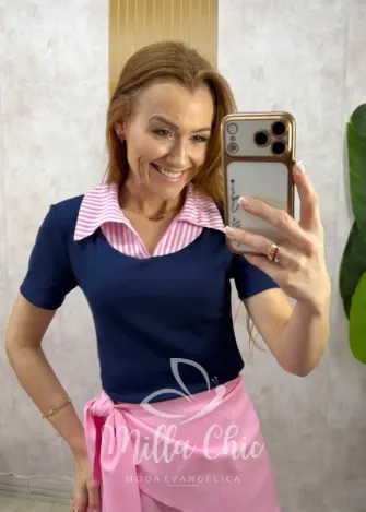 Milla Chic - Blusa Vivian - Azul Marinho
